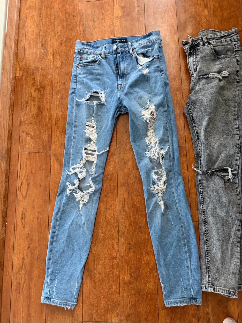 Aeropostale Light Blue Ripped Skinny Jeans